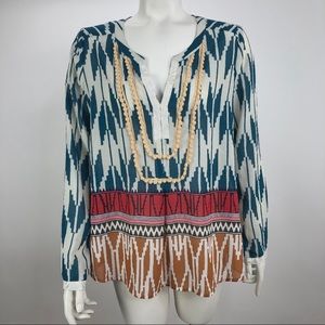 NWOT Anthropologie Maeve boho tribal print blouse